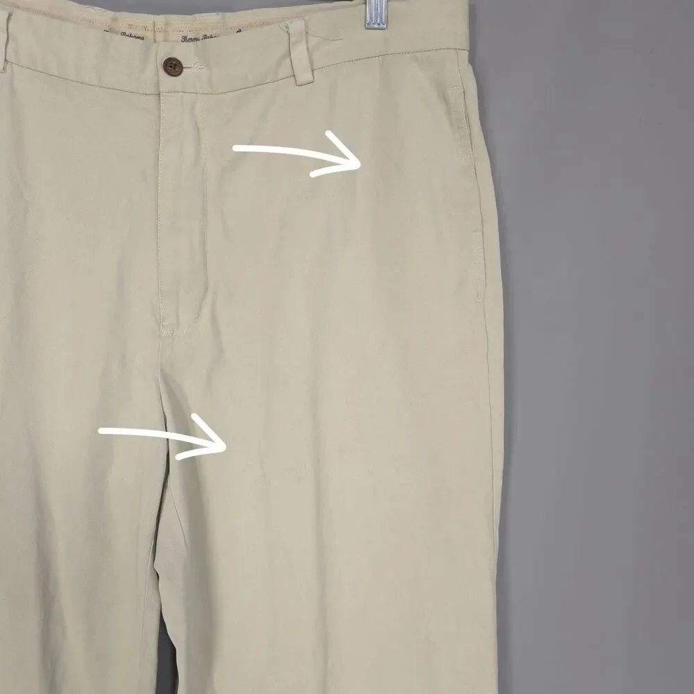 TOMMY BAHAMA Vintage Pants 40x31 Tencel‎ Cotton Slacks HONG KONG MADE